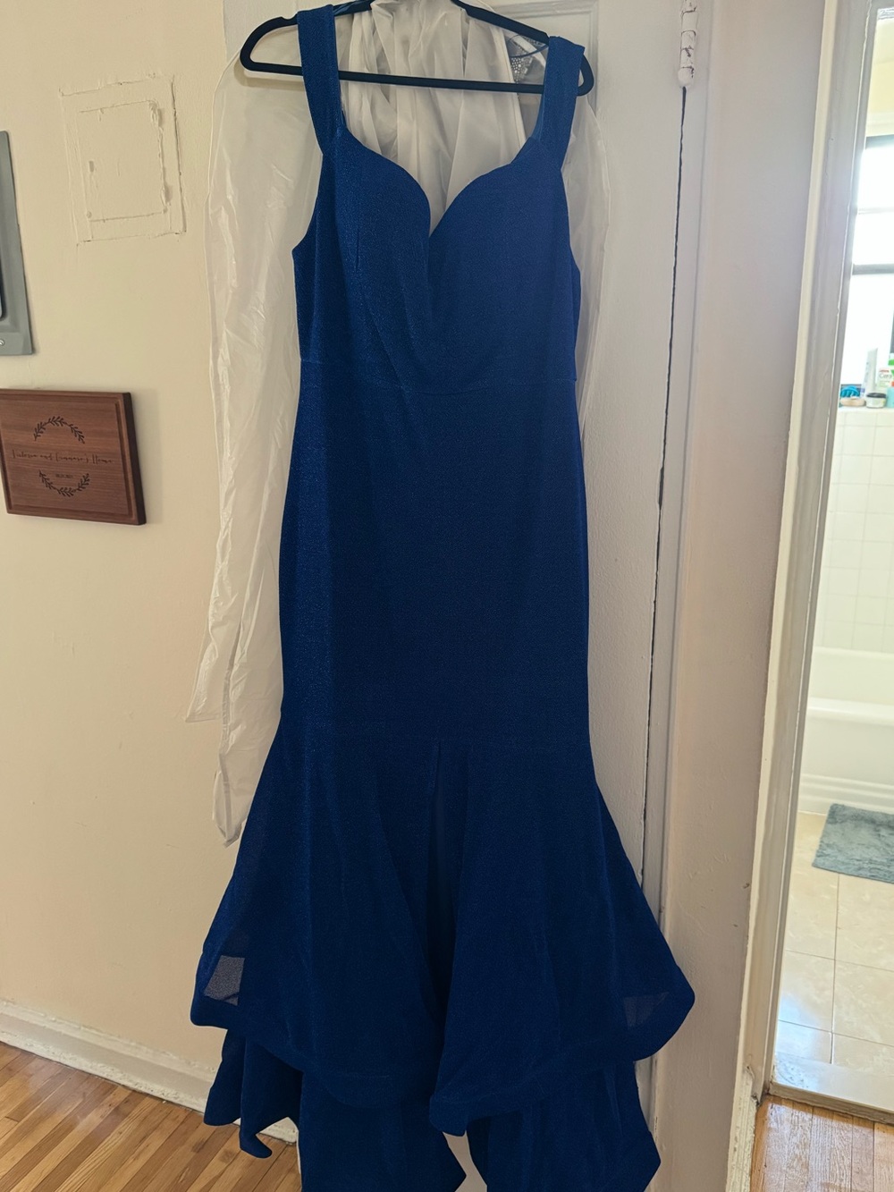 Fashion Nova Royal Blue Sleeveless Mermaid Gown